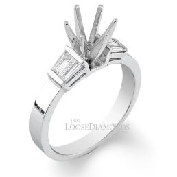 18k White Gold Classic Style Baguette Diamond Engagement Ring