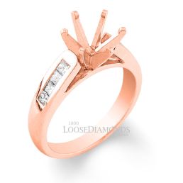 14k Rose Gold Classic Style Diamond Engagement Ring