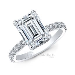 18k White Gold Modern Style Diamond Engagement Ring