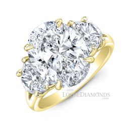 18k Yellow Gold Classic Style Oval Diamond Ring