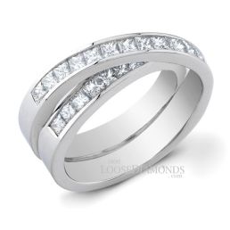 14k White Gold Modern Style Twisted Shank Diamond Wedding Ring