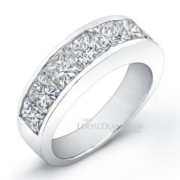 14k White Gold Modern Style Diamond Wedding Ring