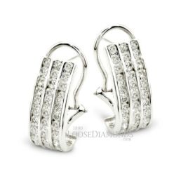 14k White Gold Vintage Style Diamond Earrings