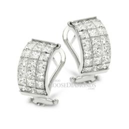 14k White Gold Princess Cut Diamond Earrings