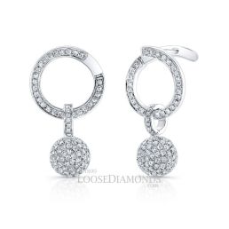 14k White Gold Dangling Diamond Earrings