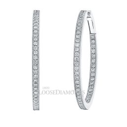 Platinum Inside-Out Hoop Diamond Earrings
