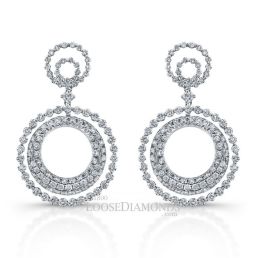 14k White Gold Halo Style Diamond Earrings