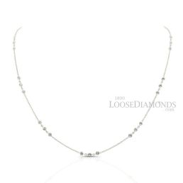 14k White Gold 24" Diamond by the Yard Necklace
