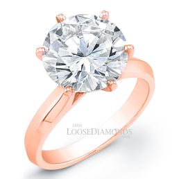 18k Rose Gold Classic Style Solitaire Engagement Ring