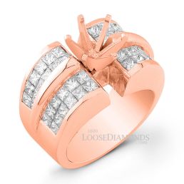 14k Rose Gold Modern Style Princess Cut Diamond Engagement Ring