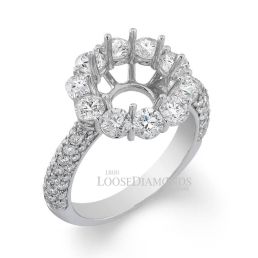 Platinum Classic Style Diamond Halo Engagement Ring