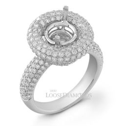 Platinum Modern Style Diamond Halo Engagement Ring