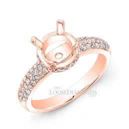 18k Rose Gold Vintage Style Diamond Engagement Ring