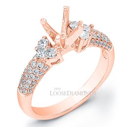 18k Rose Gold Classic Style Diamond Engagement Ring