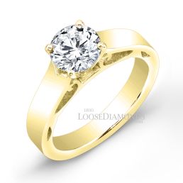 18k Yellow Gold Modern Style Solitaire Engagement Ring