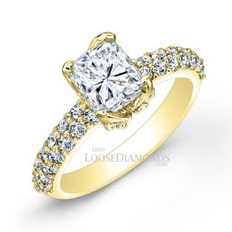 14k Yellow Gold Modern Style Diamond Engagement Ring