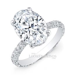 18k White Gold Classic Style Eternity Diamond Engagement Ring