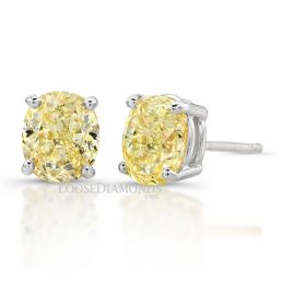 14k White Gold Oval Diamond Stud Earrings