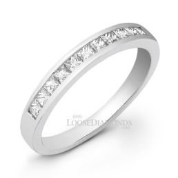 14k White Gold Classic Style Princess Cut Diamond Wedding Ring
