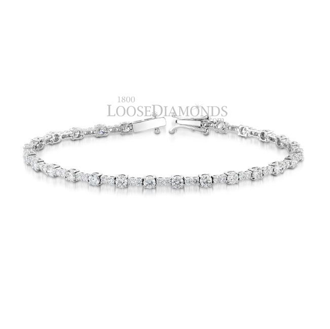 14k White Gold Classic Style Diamond Bracelet
