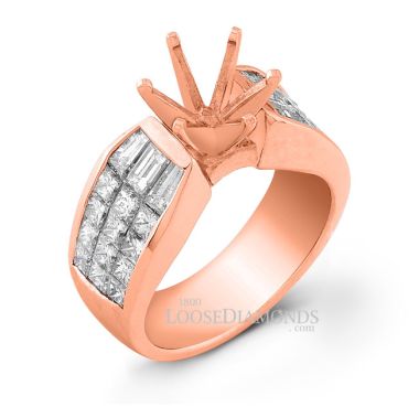14k Rose Gold Classic Style Diamond Engagement Ring